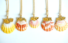 Load image into Gallery viewer, 24k Gold-dipped Mini Sunrise Shell Necklace