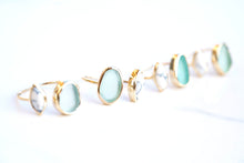 Load image into Gallery viewer, Gold Sea Glass & White Turquoise 'Kaikaina' Ring