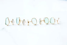 Load image into Gallery viewer, Gold ‘Kaikaina’ Sea Foam Green Sea Glass Ring
