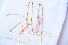 Load image into Gallery viewer, Pink Coral Branch Threader Earrings