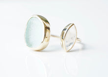Load image into Gallery viewer, Gold ‘Kaikaina’ Sea Foam Green Sea Glass Ring