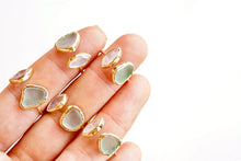 Load image into Gallery viewer, Gold ‘Kaikaina’ Sea Foam Green Sea Glass Ring