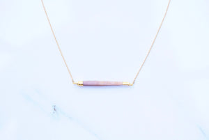 Gold-Dipped Sea Urchin Spine Bar Necklace