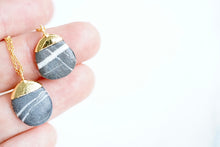 Load image into Gallery viewer, Gold Dipped Zebra Sea Stone Necklace