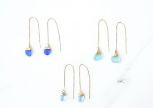 Sea Glass Threader Earrings