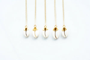 Cowrie Necklace - 24k Gold Dipped Hawaiian Shell Jewelry