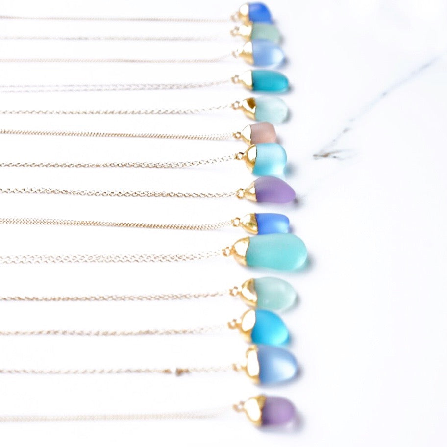 24k Gold-Dipped Sea Glass Necklace