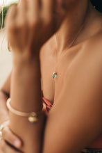 Load image into Gallery viewer, 24k Gold-Dipped Sea Foam Green Sea Glass Necklace
