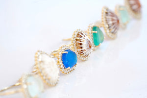 ‘Kumi’ Gold Sea Glass & Opihi Ring