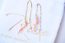 Load image into Gallery viewer, Pink Coral Branch Threader Earrings

