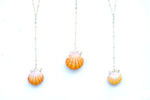 24k Gold-Dipped Natural Sunrise Shell Pair Necklace