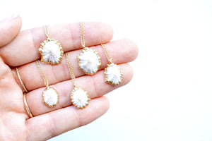 24k Gold-Dipped White Opihi Necklace