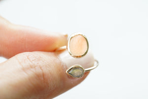 Solid Gold ‘Mika’ Sea Glass Wrap Ring