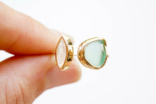 Load image into Gallery viewer, Gold ‘Kaikaina’ Sea Foam Green Sea Glass Ring
