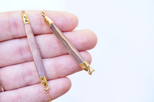 Gold-Dipped Sea Urchin Spine Bar Necklace